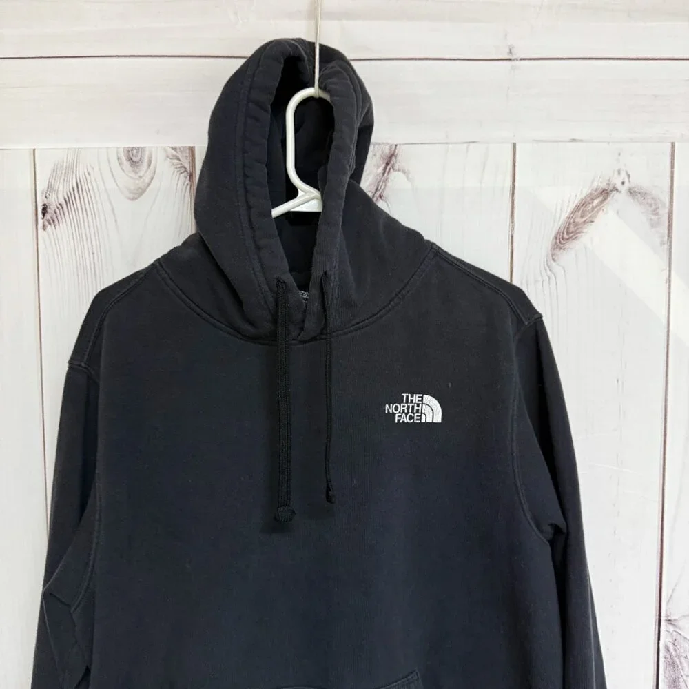 The North Face Hoodie Men’s‎ Large Black Camo Logo “Never Stop Exploring” GUC